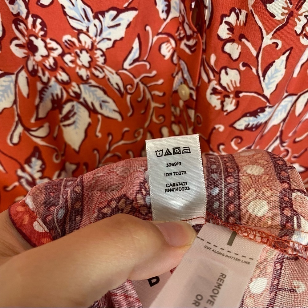 LOFT Red Floral Long Sleeve Dress - Picture 7 of 8